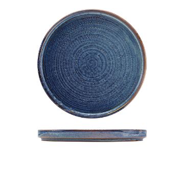 Picture of Terra Porcelain Aqua Blue Low Presentation Plate 25cm - Pack of 6