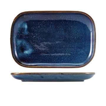 Picture of Terra Porcelain Aqua Blue Rectangular Plate 29 x 19.5cm - Pack of 6
