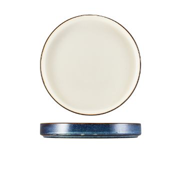 Picture of Terra Porcelain Aqua Blue Two Tone Presentation Plate 21cm - Pack of 6
