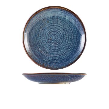 Picture of Terra Porcelain Aqua Blue Deep Coupe Plate 25cm - Pack of 6