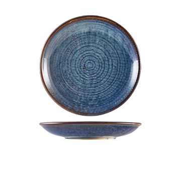 Picture of Terra Porcelain Aqua Blue Deep Coupe Plate 21cm - Pack of 6