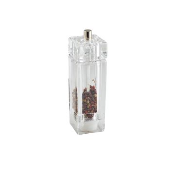 Picture of GenWare Clear Square Salt/ Pepper Grinder 15cm - Pack of 6