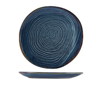 Picture of Terra Porcelain Aqua Blue Organic Plate 28.5cm - Pack of 6