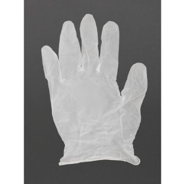 Picture of Vogue Powder-Free Vinyl Gloves Clear Large (Pack of 100)