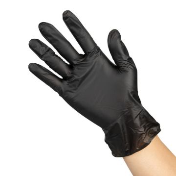 Picture of Hygiplas Vinyl Black Powder Free Glove M - pack 100
