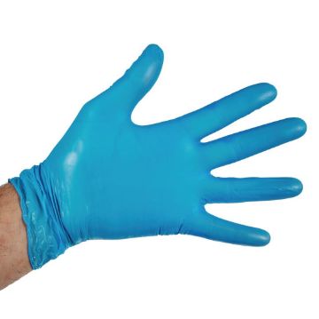 Picture of Hygiplas Powder-Free Vinyl Gloves Blue Extra Large (Pack of 100)