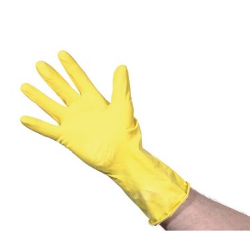 Picture of Jantex Latex Household Gloves Yellow Small