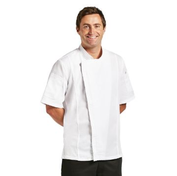 Picture of Chef Works Springfield Zipper Mens Chefs Jacket White L
