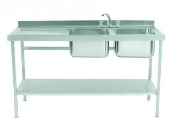 Picture of //Parry SINK1560DBLFP - Stainless Steel Self Assembly Sink Double Bowl Single Drainer Left
