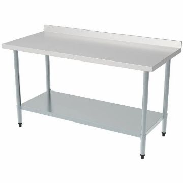 Picture of CombiSteel 700 Worktable Bottom Shelf Round Legs Splashback 1000