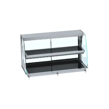 Picture of CombiSteel Drop-In Curved Heated Ceramic Display - BLACK 3/1