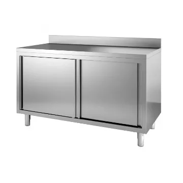 Picture of CombiSteel 600 Worktable Upstanding 2 Sliding Doors Splashback 1200
