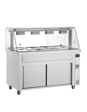 Picture of INOMAK Bain Marie With Heated Cupboard And Glass Canopy 3 x GN1/1 MIV711