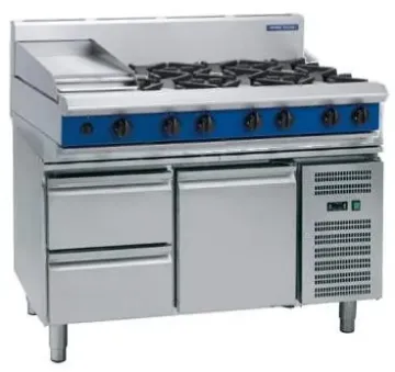 Picture of Blue G518D-RB - 1200mm Gas Cooktop Refrigerated Base 8 x 7kW