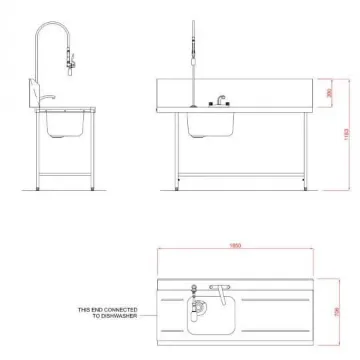 Picture of Hobart SD1650L/R Inlet Triple Rack Table & Sink