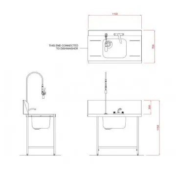 Picture of Hobart SD1150L/R Outlet Single Rack Table