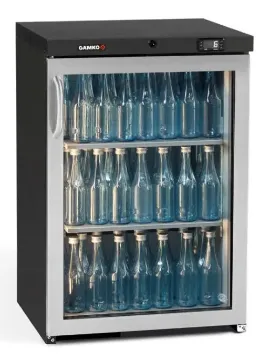 Picture of Gamko Maxiglass MG3/150LGCS Left Hand Hinged Undercounter Stainless Steel Frame Glass Door Bottle Cooler 150 Litres