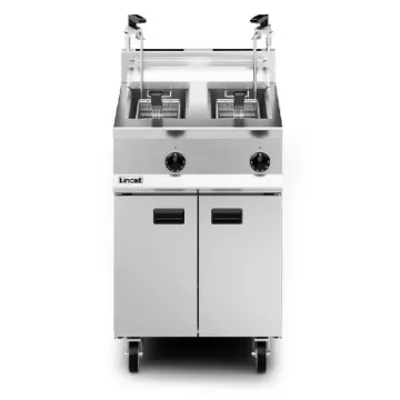 Picture of Lincat Opus 800 Natural Gas Free-standing Twin Tank Fryer with Pumped Filtration - 2 Baskets - W 600 mm - 32.0 kW