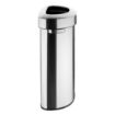 Picture of Bolero 'D' Shape Bin with Open Lid Brushed Steel 86Ltr