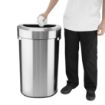 Picture of Bolero 'D' Shape Bin with Open Lid Brushed Steel 86Ltr