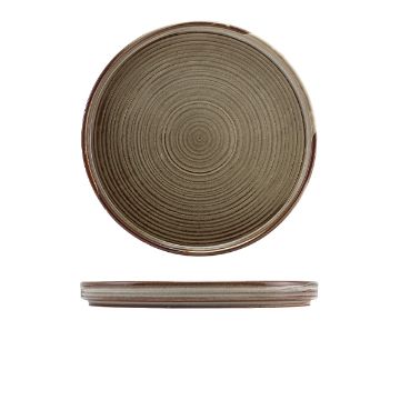 Picture of Terra Porcelain Grey Low Presentation Plate 25cm - Pack of 6
