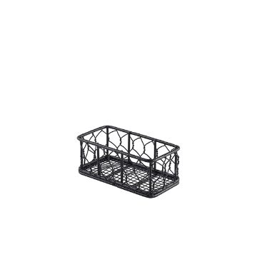 Picture of Genware Rectangular Black Wire Basket 14 x 7 x 5.5cm