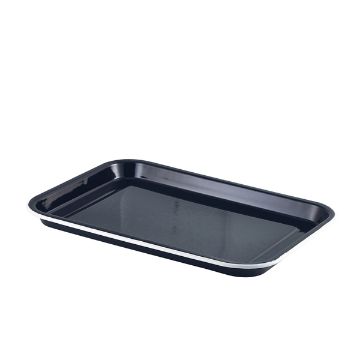 Picture of Enamel Serving Tray Black with White Rim 33.5x23.5x2.2cm - Pack of 6