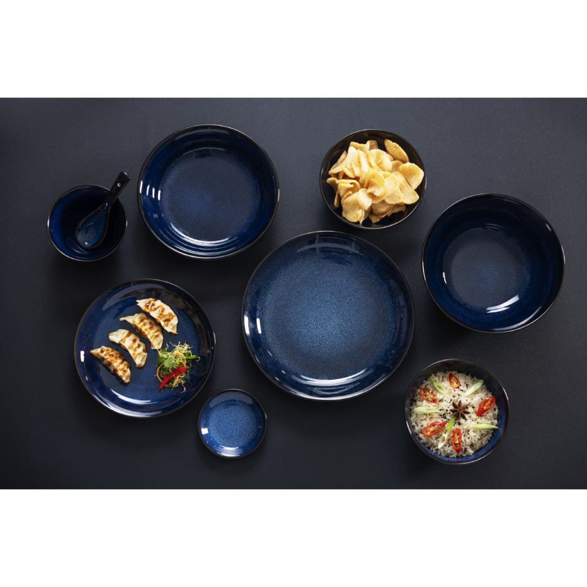 Picture of Olympia Luna Midnight Blue Coupe Plate 255mm (4 Pack)