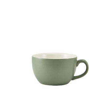 Picture of GenWare Porcelain Matt Sage Bowl Shaped Cup 25cl/ 8.75oz - Pack of 6