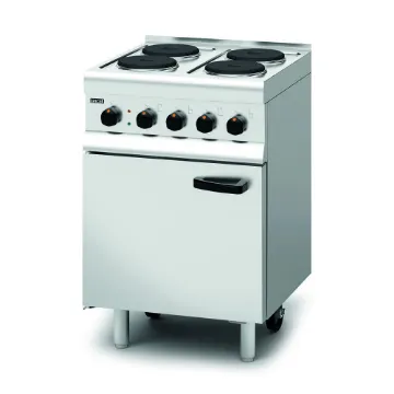 Picture of Lincat Silverlink 600 Electric Free-standing Oven Range - Castors at Rear - 4 Plates - W 600 mm - 11.0 kW