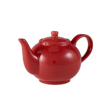 Picture of Genware Porcelain Red Teapot 45cl/ 15.75oz - Pack of 6