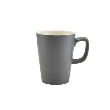 Picture of Genware Porcelain Matt Grey Latte Mug 34cl/ 12oz - Pack of 6