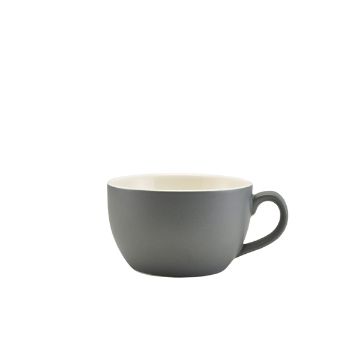 Picture of Genware Porcelain Matt Grey Bowl Shaped Cup 25cl/ 8.75oz - Pack of 6