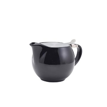 Picture of GenWare Porcelain Black Teapot with St/ St Lid & Infuser 50cl/ 17.6oz - Pack of 6