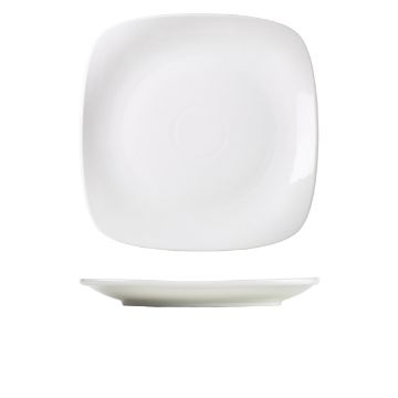 Picture of Genware Porcelain Rounded Square Plate 29cm/ 11.5" - Pack of 6
