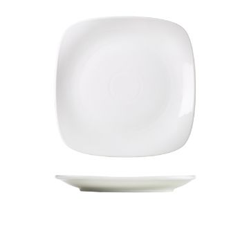 Picture of Genware Porcelain Rounded Square Plate 25cm/ 9.75" - Pack of 6