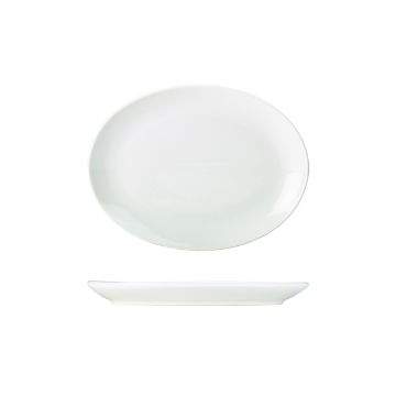 Picture of Genware Porcelain Oval Plate 24cm/ 9.5" - Pack of 6