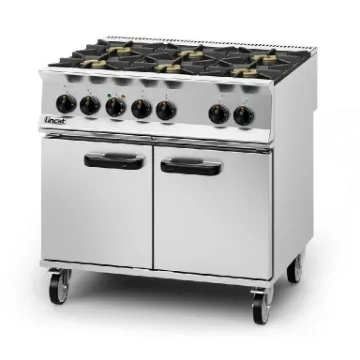 Picture of Lincat Opus 800 Dual Fuel [Propane Gas] Free-standing Oven Range - 6 Burners - W 900 mm - 40.2 kW