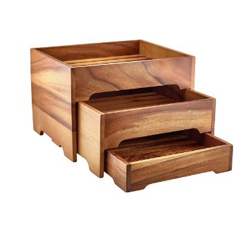 Picture of GenWare Acacia Wood 3 Tier Display Stand GN 1/2