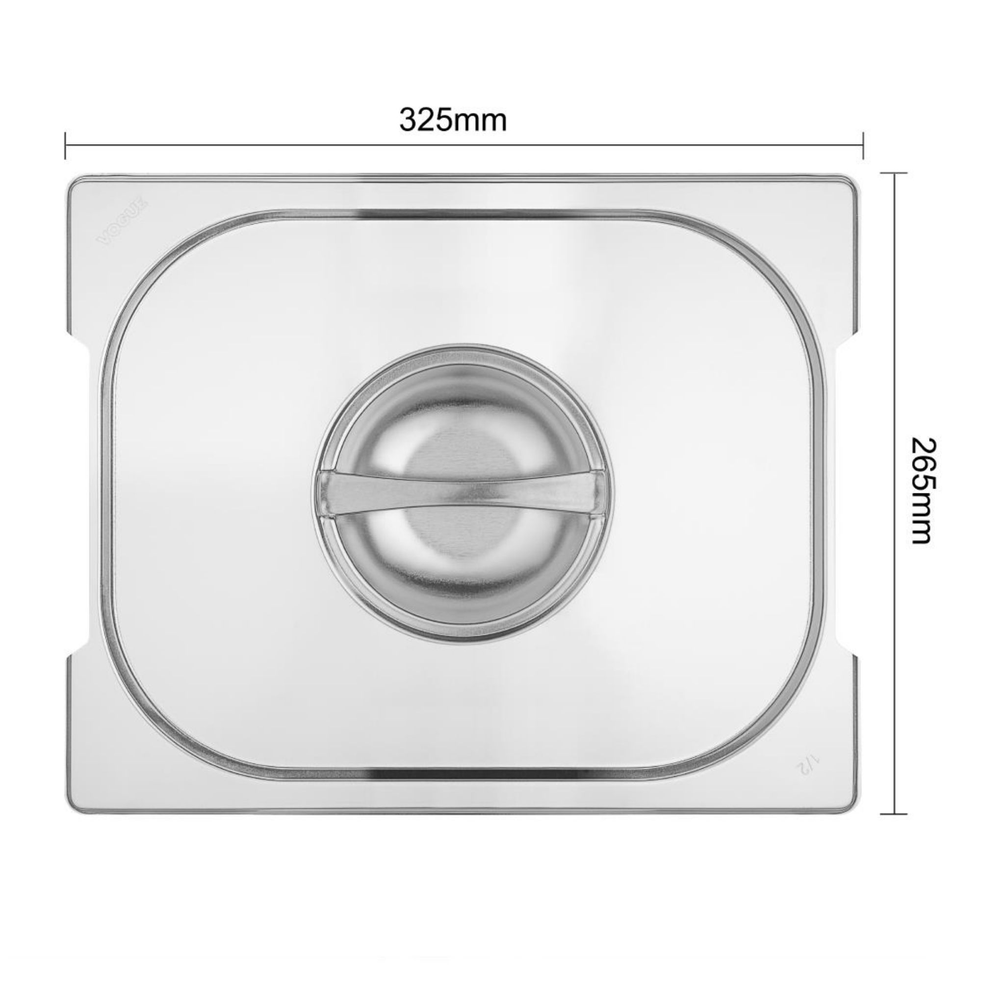 Picture of Vogue Stainless Steel 1/2 Gastronorm Handled Tray Lid