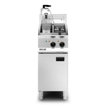 Picture of Lincat Opus 800 Electric Free-standing Twin Tank Fryer with Pumped Filtration - 2 Baskets - W 400 mm - 14.0 kW