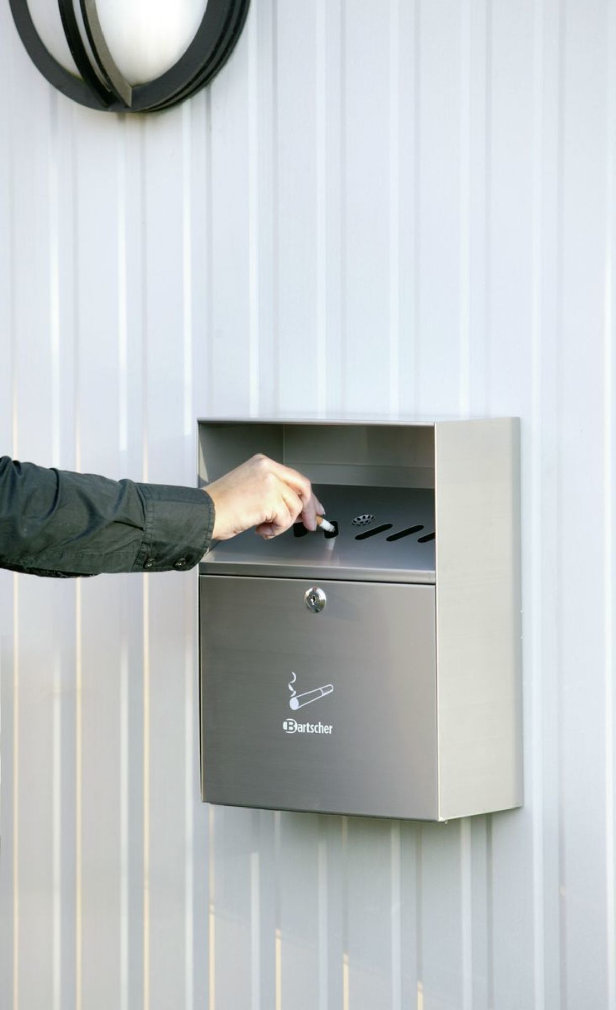 Picture of Bartscher Wall-mounted ashtray, silver