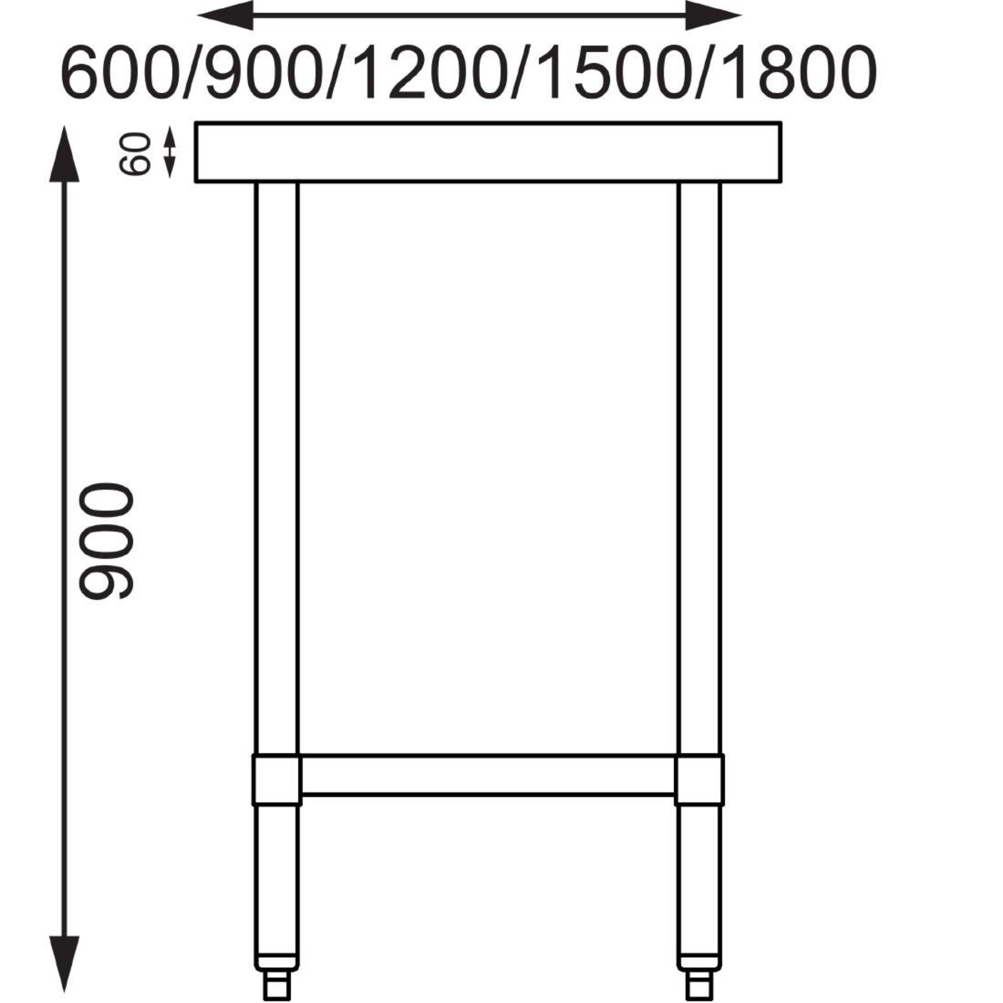 Picture of Vogue Stainless Steel Prep Table 1800mm