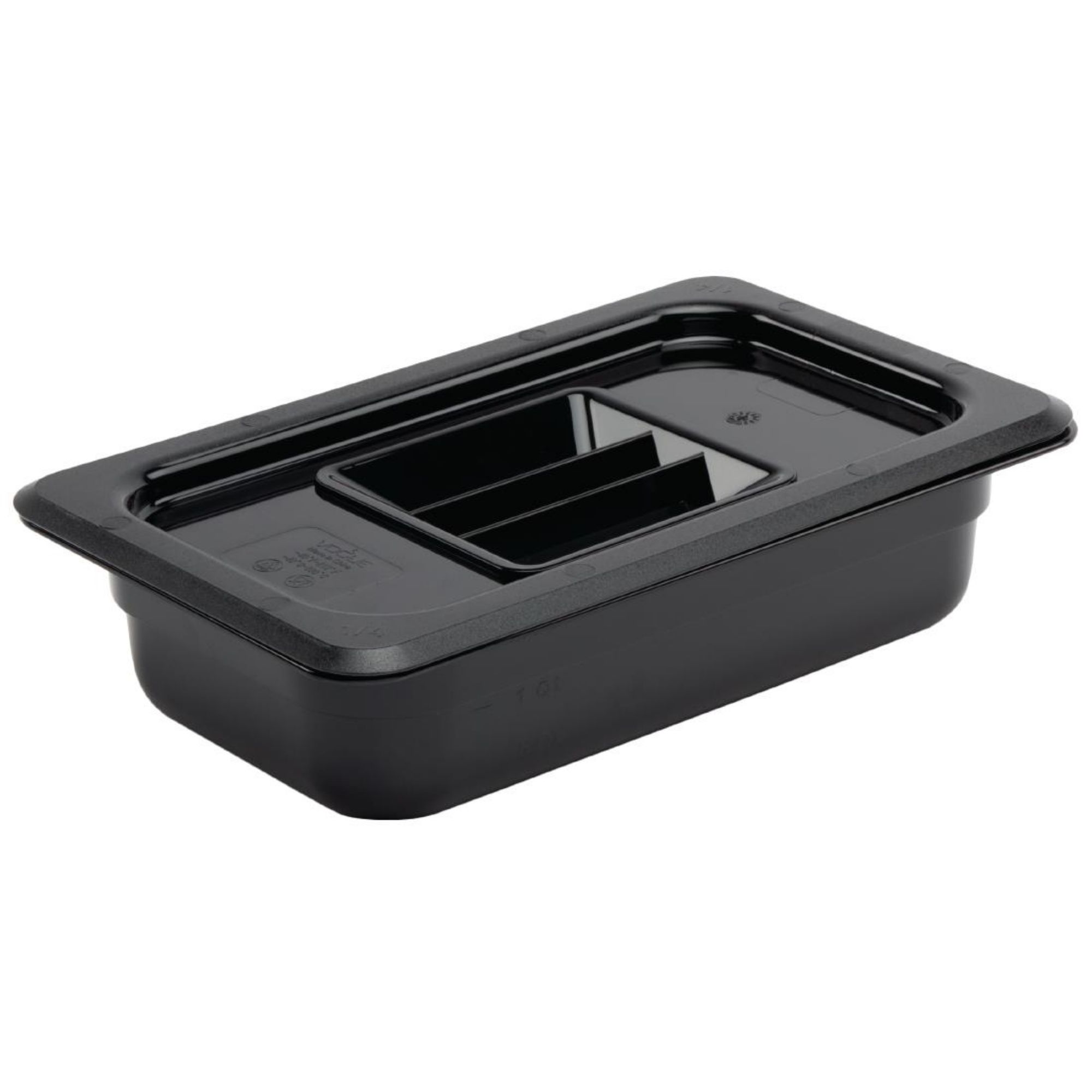 Picture of Vogue Polycarbonate 1/4 Gastronorm Container 65mm Black