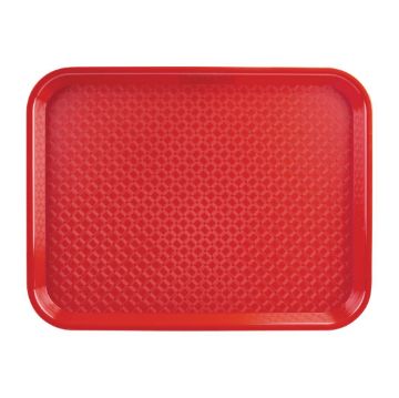 Picture of Olympia Kristallon Polypropylene Fast Food Tray Red Medium 415mm