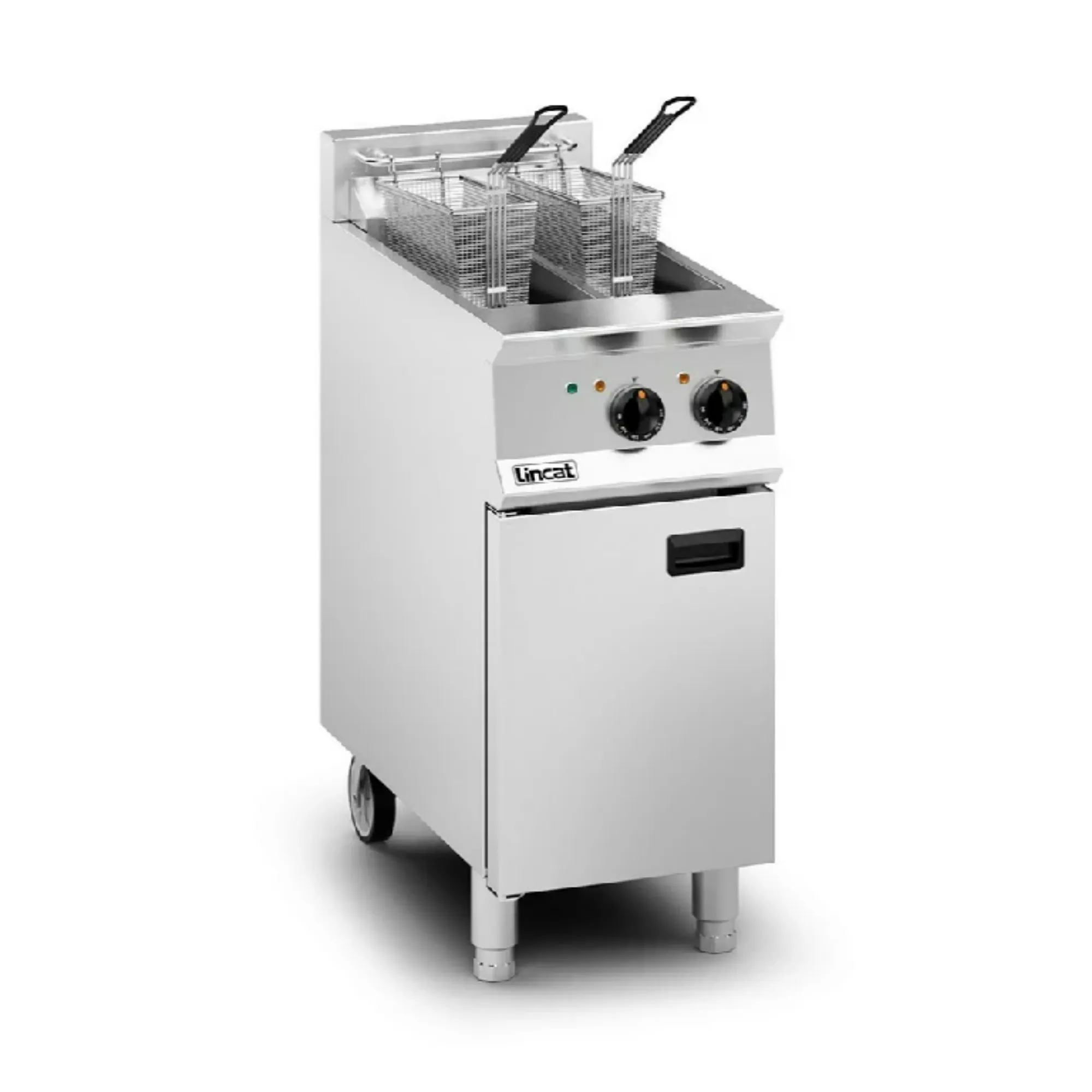Picture of Lincat Opus 800 Electric Free-standing Twin Tank Fryer - 2 Baskets - W 400 mm - 14.0 kW