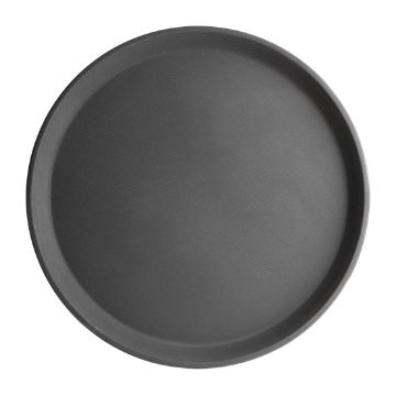 Picture of Olympia Kristallon Fibreglass Round Non-Slip Tray Black 356mm
