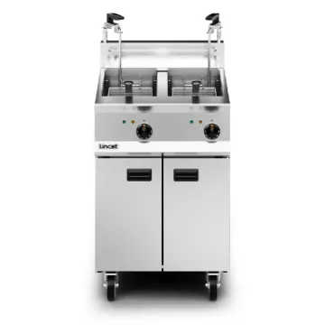 Picture of Lincat Opus 800 Electric Free-standing Twin Tank Fryer with Pumped Filtration - 2 Baskets - W 600 mm - 24.0 kW