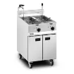 Picture of Lincat Opus 800 Electric Free-standing Twin Tank Fryer with Pumped Filtration - 2 Baskets - W 600 mm - 24.0 kW