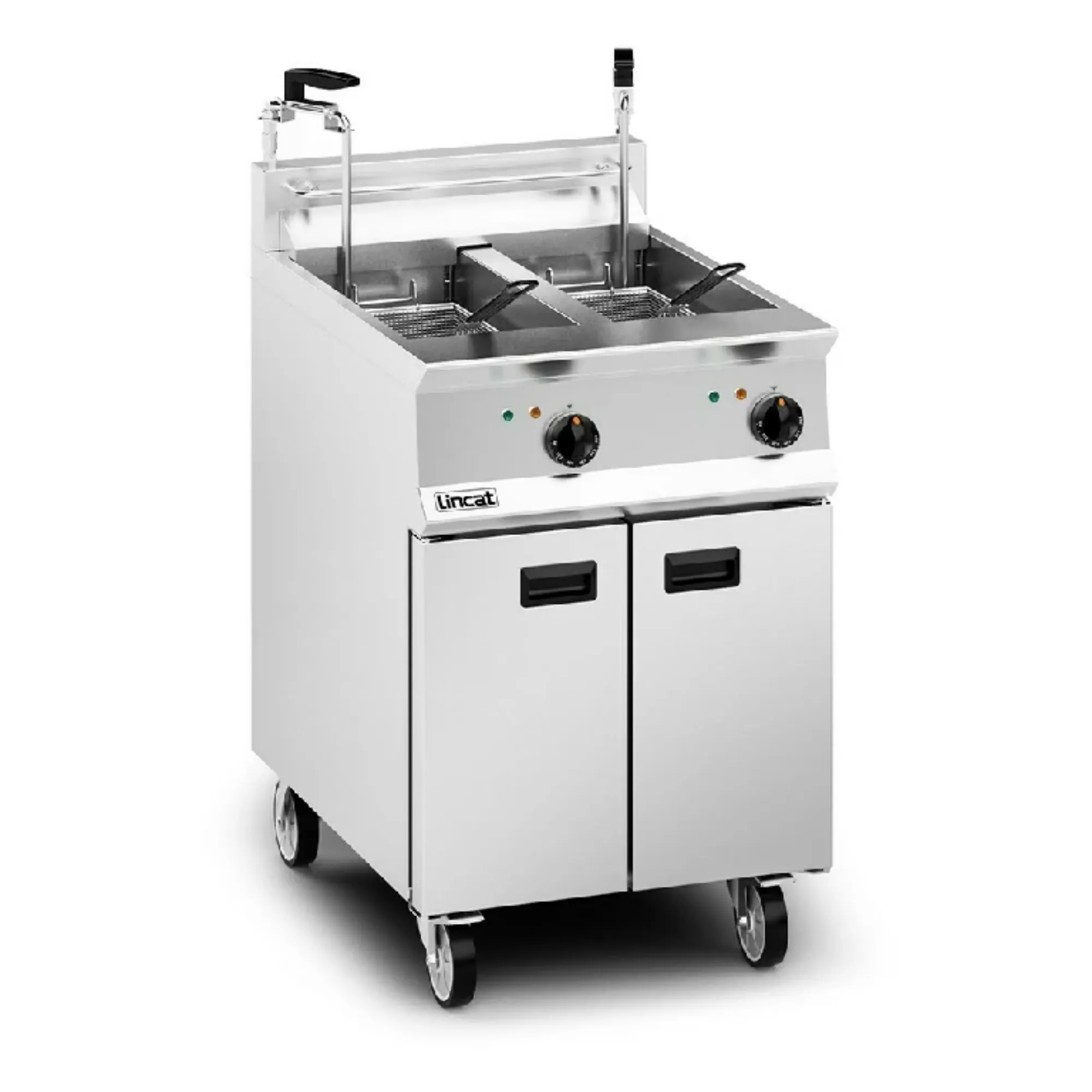 Picture of Lincat Opus 800 Electric Free-standing Twin Tank Fryer with Pumped Filtration - 2 Baskets - W 600 mm - 24.0 kW